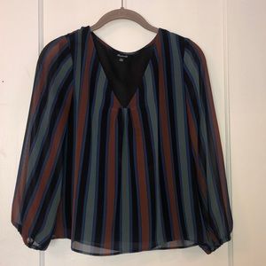 Madewell vertical stripe blouse